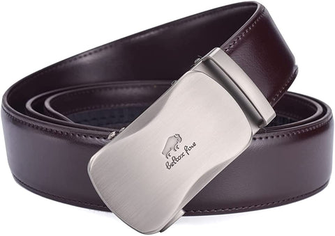 Men Belts Leather Male Slide Ratchet Work Dress Strap w Interchangeable Buckle Beltox （40"-44" Waist Adjustable，Coffee NT）