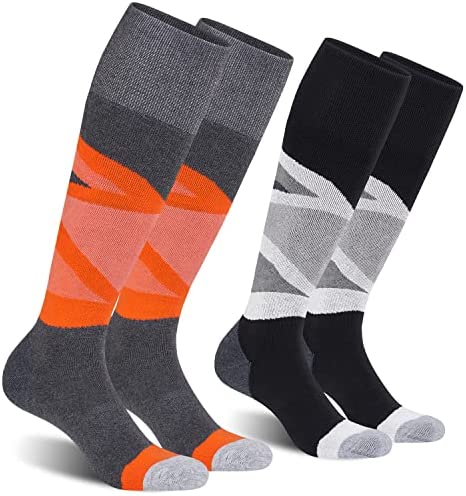 CelerSport 2/3 Pack Men's Ski Socks for Skiing, Snowboarding, Cold Weather, Winter Performance Socks