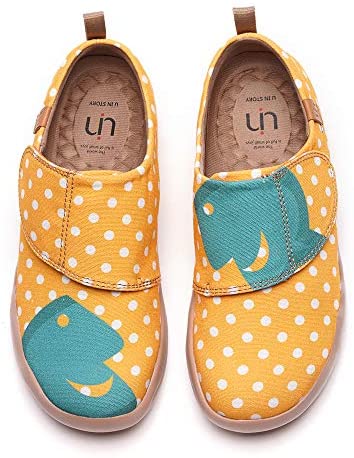 UIN Women's Men's Daily Slip Ons Flats Casual Sneakers Lightweight Painted Canvas Family Walking Loafers Hola