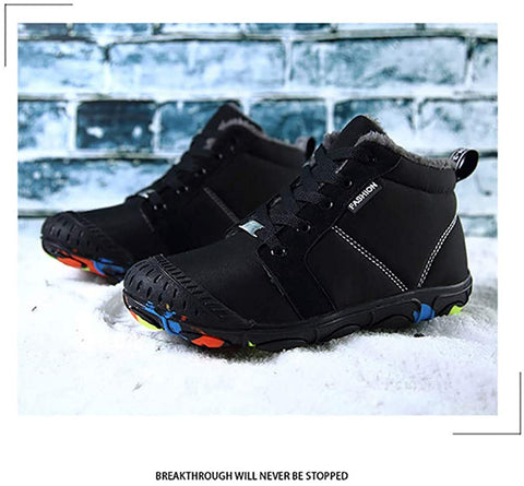JINGJING Boy & Girls Winter Warm Snow Boots Outdoor Sneakers Waterproof Shoes Boots Fur Lined (Toddlers/Kids)