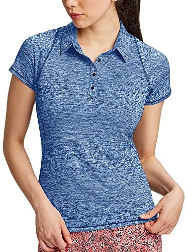 Womens Short Sleeve Tennis Golf Polo Shirts Quick Dry Running Workout Tshirt Tops