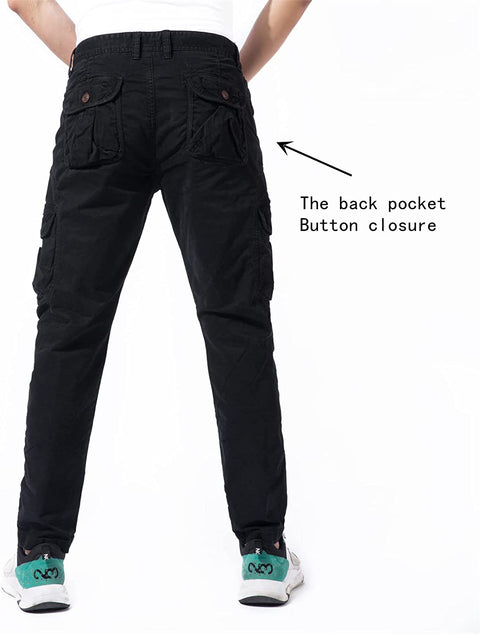 DGWZ Mens Casual Cargo Pants Straight Leg Chinos Cotton Slim Fit Work Pants for Men