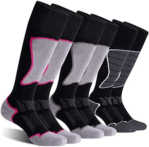 CELERSPORT 2/3 Pack Women's Ski Socks for Skiing, Snowboarding, Cold Weather Warm Socks, Winter Thermal Socks