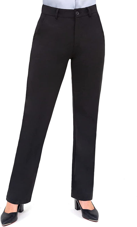 Work Pants for Women Yoga Dress Pants Straight Leg Stretch Work Pant with Pockets