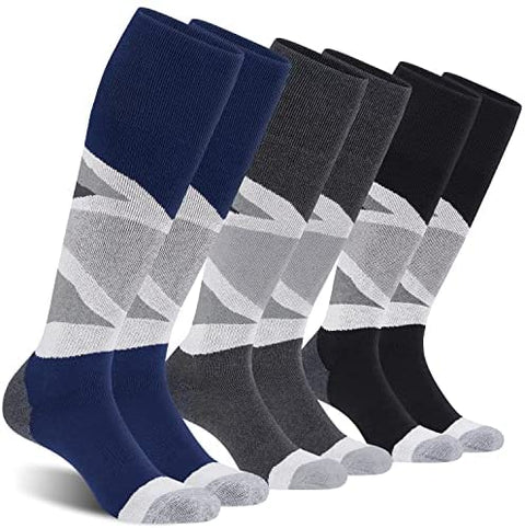 CelerSport 2/3 Pack Men's Ski Socks for Skiing, Snowboarding, Cold Weather, Winter Performance Socks