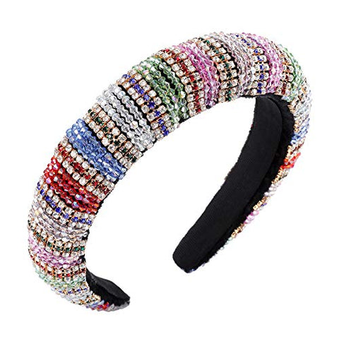 AWAYTR Velvet Padded Pearl Embellished Headband Large Padded Velvet Races Goth Wedding Headpiece for Women (black-1)