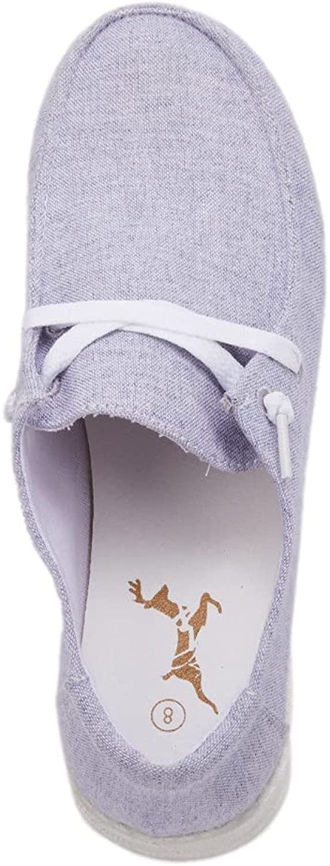 Womens Loafers Flats Low Heel Slip On Canvas Lace Up Footwear Closed Toe Comfortbale Slides Walking Shoes