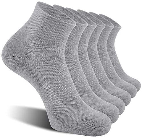 CelerSport 6 Pack Men's Ankle Socks with Cushion, Sport Athletic Running Socks