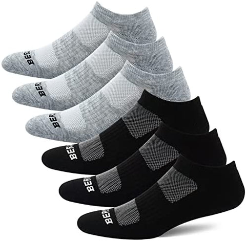 BERING Women's Athletic Low Ankle Cushioned Running Socks (6 Pairs)