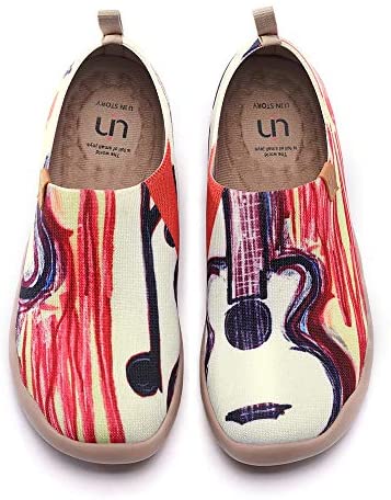 UIN Men's Loafers Lightweight Knitted Sneakers Walking Casual Slip Ons Funny Style Art Painted Travel Shoes