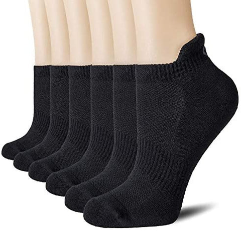 CelerSport Ankle Athletic Running Socks Low Cut Sports Tab Socks for Men and Women (6 Pairs)
