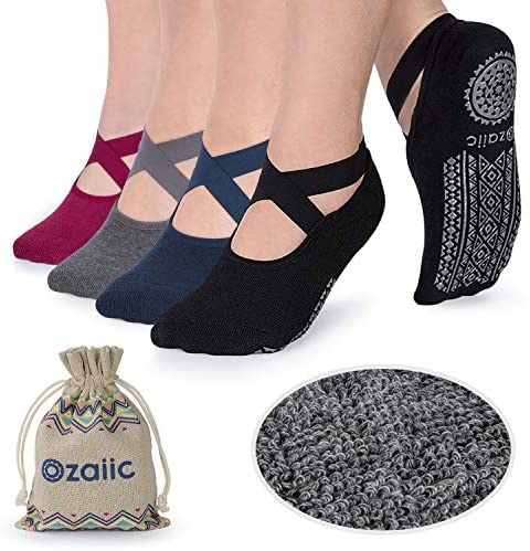 Ozaiic Non Slip Socks for Yoga Pilates Barre Fitness Hospital Socks for Women