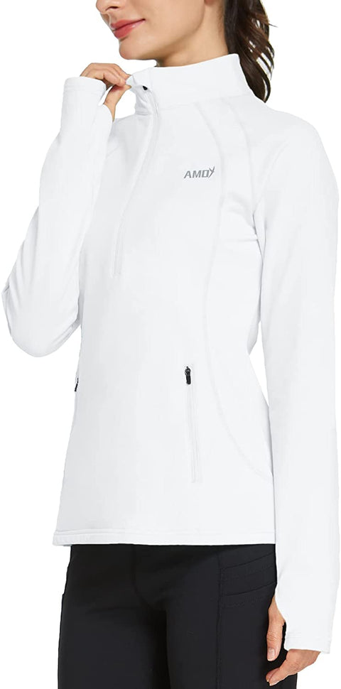 Women's Thermal Fleece Half Zip Running Pullover