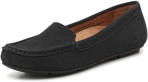 FSJ Women Comfy Closed Round Toe Moccasins Slip on Flat Slipper Soft Sole Loafer Daily Walking Shoes