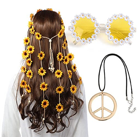 3PCS Women Hippie Costume Set