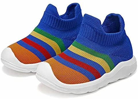 konhill Toddler Boys Girls Shoes Kids Walking Trainers Soft Knit Lightweight Tennis Cute Sneakers Elastic Socks