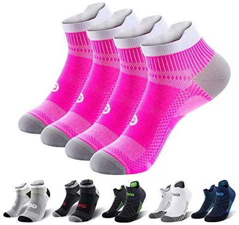 PAPLUS Ankle Compression Sock for Men and Women 2/4/6 Pairs, Low Cut Compression Running Sock with Ankle Support