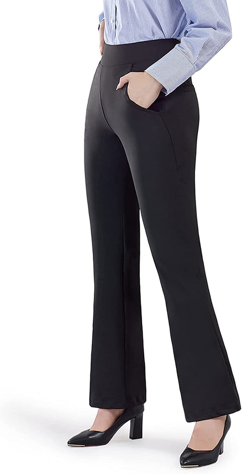 Dress Pants for Women Bootcut Stretch Work Pants Wide Leg with Pockets
