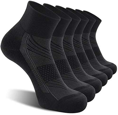 CelerSport 6 Pack Men's Ankle Socks with Cushion, Sport Athletic Running Socks