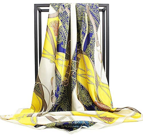 35” Satin Scarf Large Square Hair Scarves