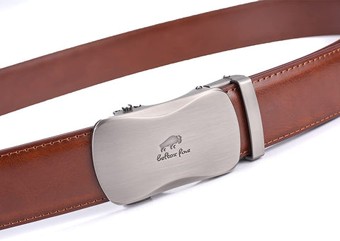Men Belts Leather Male Slide Ratchet Work Dress Strap w Interchangeable Buckle Beltox （40"-44" Waist Adjustable，Brown NT）
