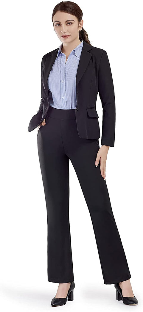 Dress Pants for Women Bootcut Stretch Work Pants Wide Leg with Pockets