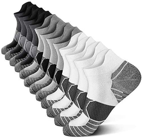 PAPLUS Compression Running Socks Women (6 Pairs), Ankle Athletic Socks Low Cut with Arch Support