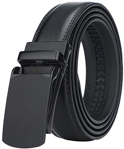 HIMI Men's Comfort Genuine Leather Ratchet Dress Belt with Automatic Click Buckle