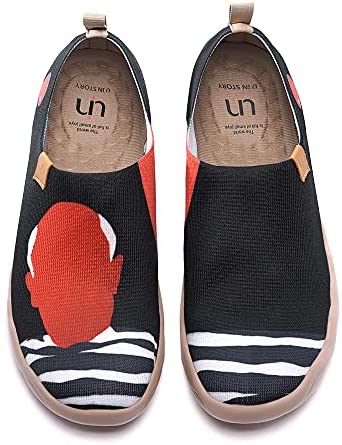 UIN Men's Loafers Lightweight Knitted Sneakers Walking Casual Slip Ons Funny Style Art Painted Travel Shoes