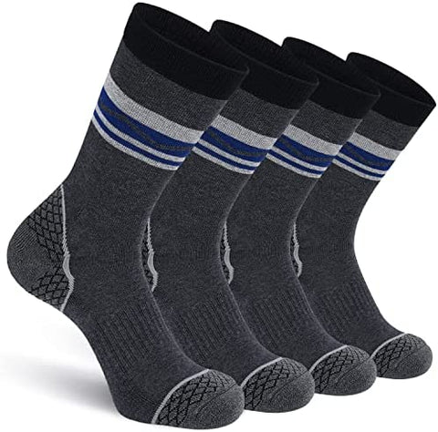 CS CELERSPORT 4 Pack Men's Merino Wool Hiking Socks with Cushion Warm Winter Thermal Boot Crew Socks