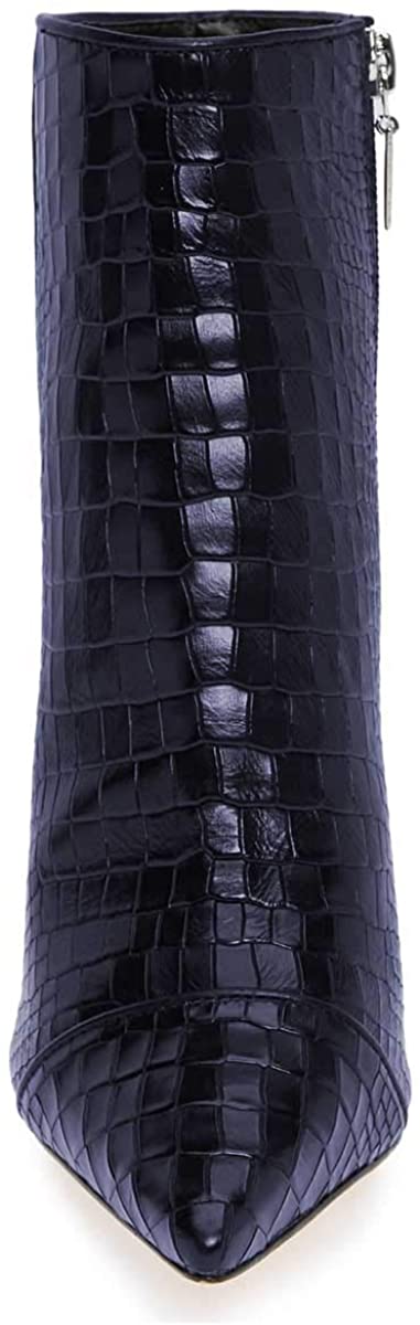 FSJ Women Sexy Lizardskin Ankle Boots Pointy Toe Slender High Heels Winter Party Shoes Size 4-15 US