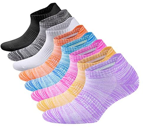 POKARLA Running Ankle Scoks for Men And Women with Cushioned Low Cut Tab Athletic Socks 8-Pairs