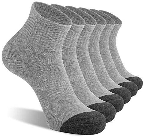 CelerSport 6 Pack Men's Ankle Socks with Cushion Athletic Running Socks