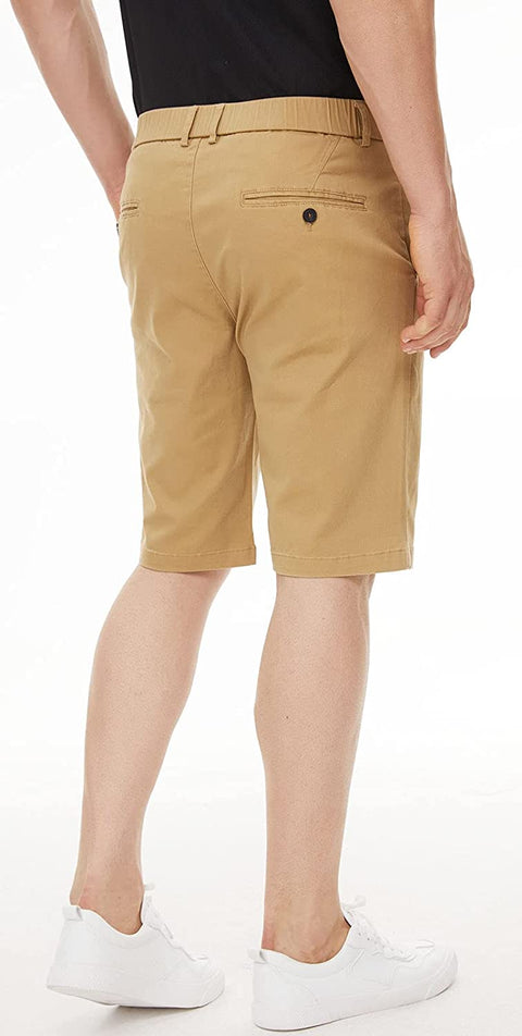 Men's Khaki Shorts Slim Fit Chino Shorts 9 inch Inseam