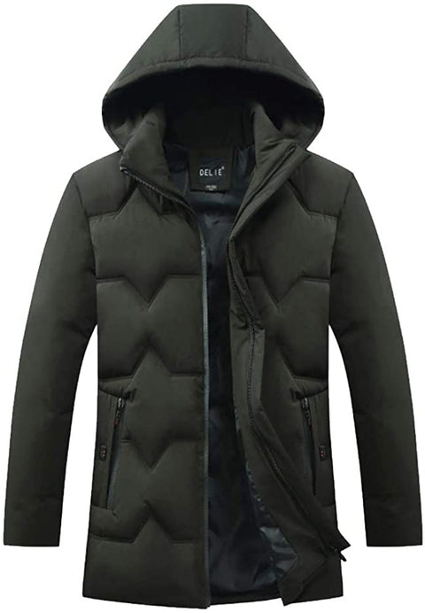 Men's Insulated Long Thickened Removable Hooded Puffer Jackets