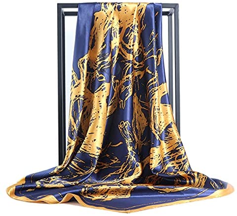 YMXHHB Silk Like Scarf Neck Scarves Women’s Large Square Satin Hair Scarf 35 x 35 inches