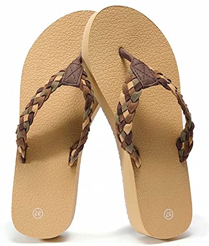 konhill Women's Flip Flops Slippers - Casual Comfortable Summer Beach Thong Sandals with Arch Support
