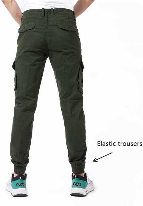 DGWZ Mens Casual Work Pants Outdoor Hiking Joggers Tapered Cotton Slim Fit Cargo Pants for Men
