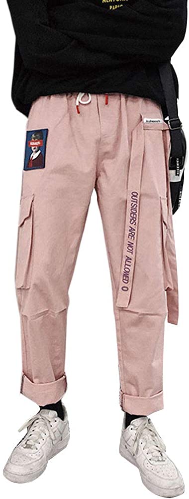 Men's Hiphop Punk Drawstring Elastic Waist Harem Outdoor Ankle Jogger Pants