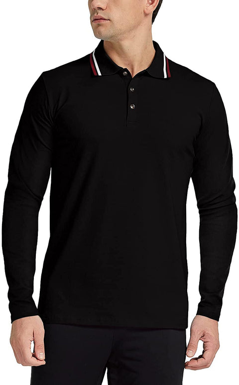 Men's Polo Shirt Long/Short Sleeve Casual Slim-fit Cotton Tee Top