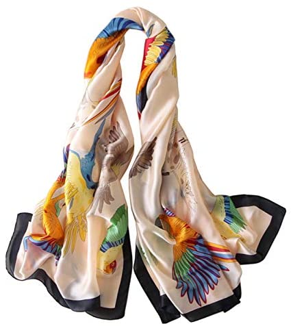 YMXHHB Fashion Scarves Scarf 100% Silk Feeling Scarf Silk Like Scarves Long Lightweight Sunscreen Shawls for Women