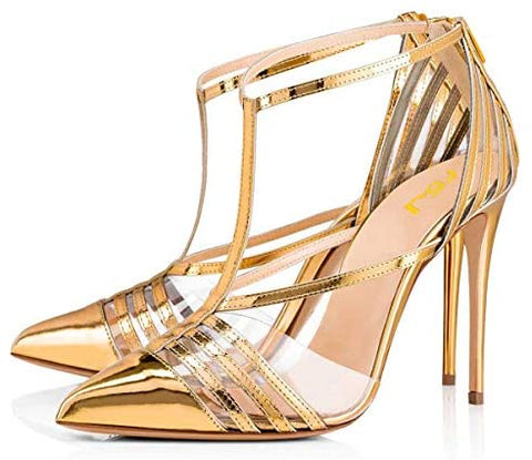 FSJ Women Strappy Pointed Toe Thin High Heel Sandals Ankle Straps Stiletto Pumps Party Prom Shoes Size 4-15 US
