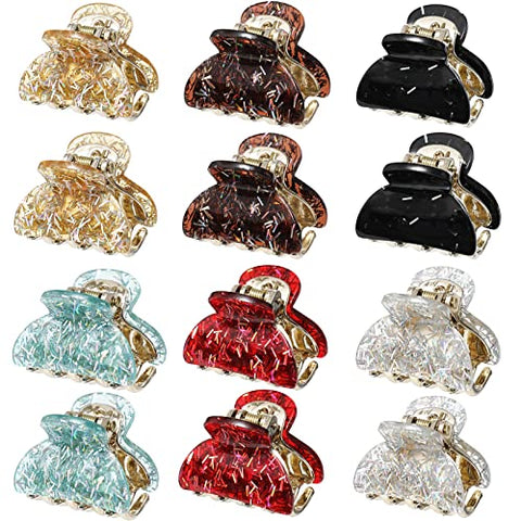12 Pcs Small Hair Claw Clips for Women