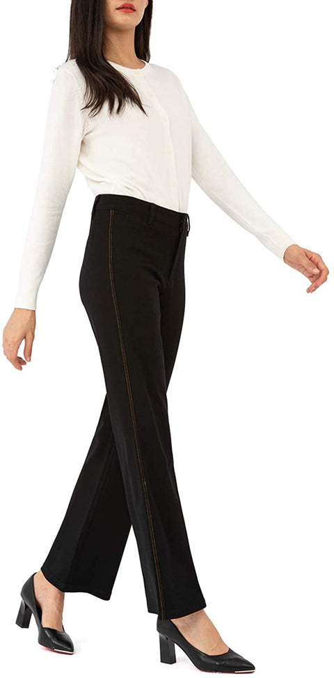 Womens Bootcut Dress Pants Stretch with Side Stripe Wide Leg