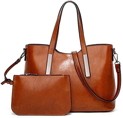 Meobvg Purses and Handbags for Womens PU Leather Top Handle Satchel Tote Shoulder Wallets Work Crossbody Bag Set 2pcs