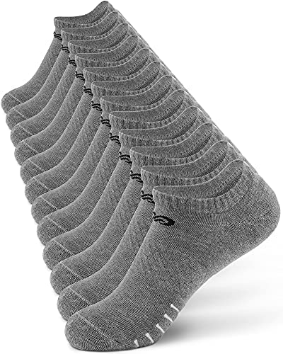 PAPLUS Womens and Mens No Show Socks (6 Pairs), Cushioned Running Athletic Low Cut Socks No Slip