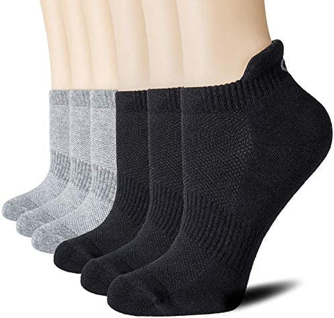CelerSport Ankle Athletic Running Socks Low Cut Sports Tab Socks for Men and Women (6 Pairs)