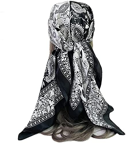 YMXHHB Silk Like Scarf Neck Scarves Women’s Large Square Satin Hair Scarf 35 x 35 inches