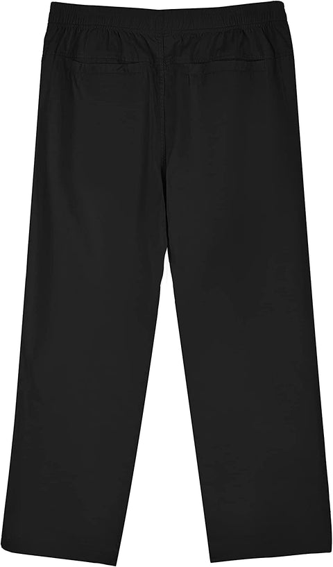 Mens Elastic Waist Long Pants Classic Casual Lightweight Stretchy with Pockets