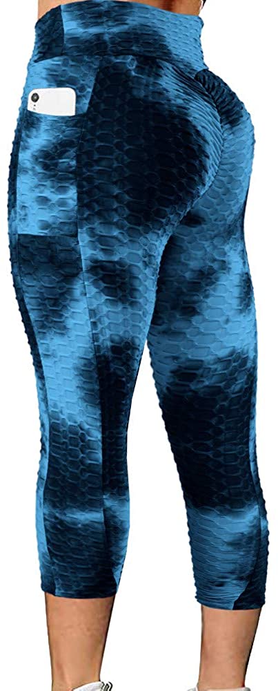 Karlywindow Women's Butt Lifting Legging High Waist Yoga Pants Capri Tummy Control Scrunch Booty Legging Tights
